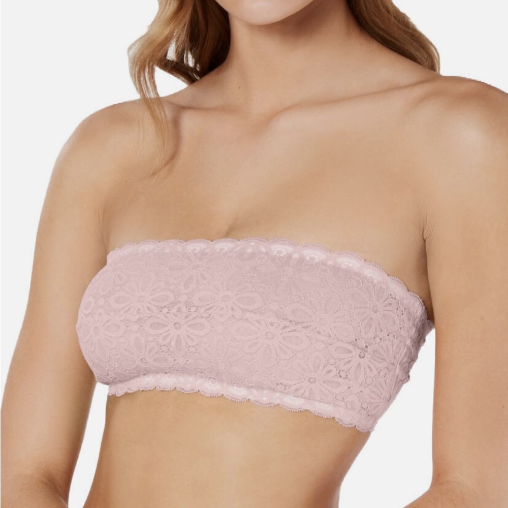 Jenni Intimates Lace Bandeau Bra in Soft Pink
